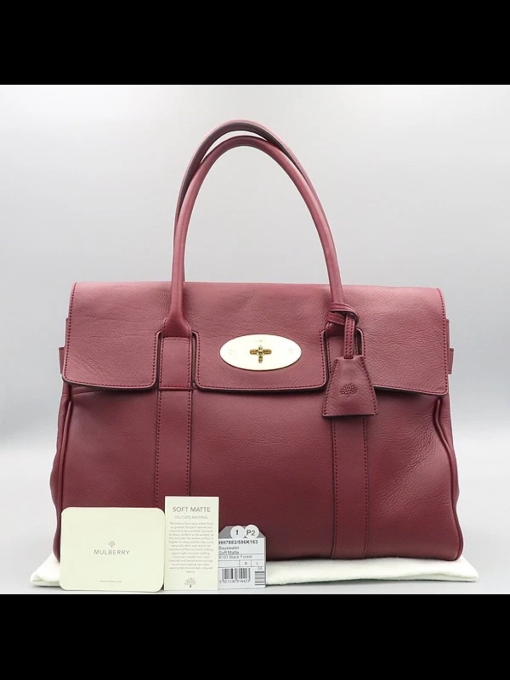 Mulberry Soft Matte Leather Satchel in Deep Rose